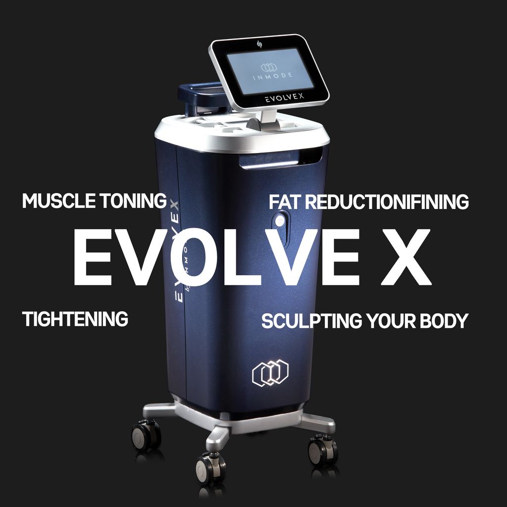Evolve X InMode device with text Evolve X Fat reduction, skin tightening and sculpting 바디 인모드
